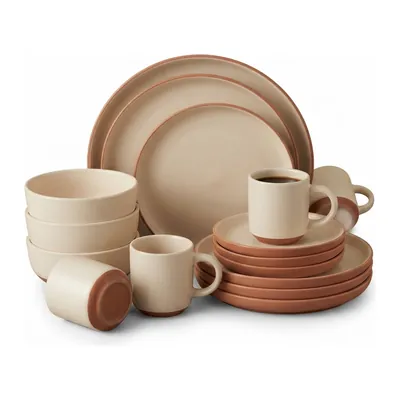 MUGE ПО-00218234 Столовый набор MUGE Beige Brown, 16 предметов на 4 персоны
